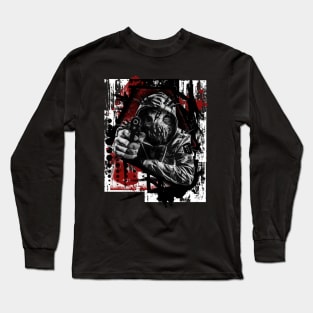 "Surreal Assassin" Trash Polka, Macabre, Monster Long Sleeve T-Shirt